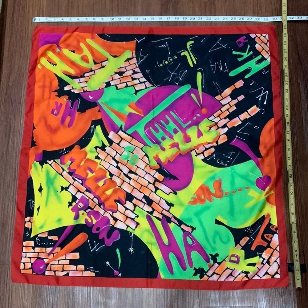 Bright graffiti abstract scarf Art of the Scarf